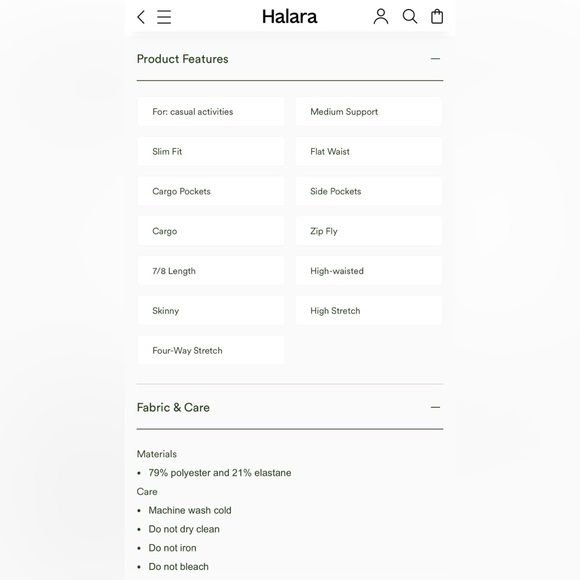 LP large petite Halara DayStretch High Waisted Skinny Cargo Pants black stretchy - Picture 4 of 17